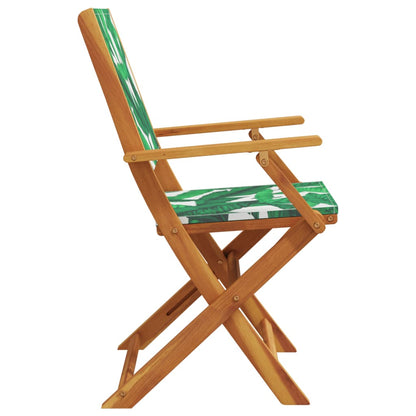 Chaises de jardin 8 pcs pliables tissu vert et bois massif