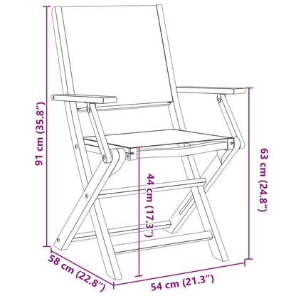 Chaises de jardin 8 pcs pliables tissu vert et bois massif