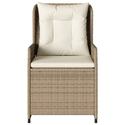 Gartensessel 2 Stk. Verstellbar Beige Poly Rattan