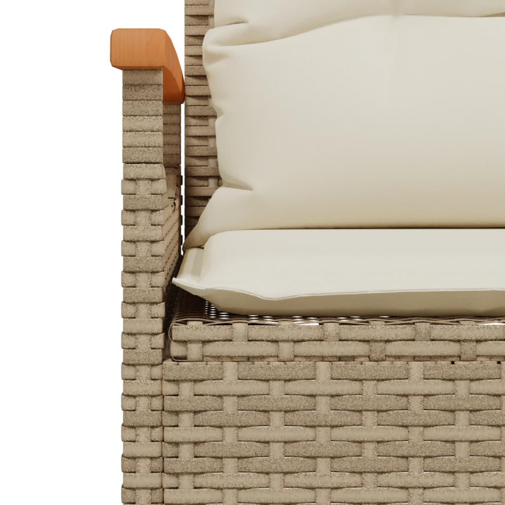 Banc de jardin avec coussins 116x62,5x74 cm poly rotin beige