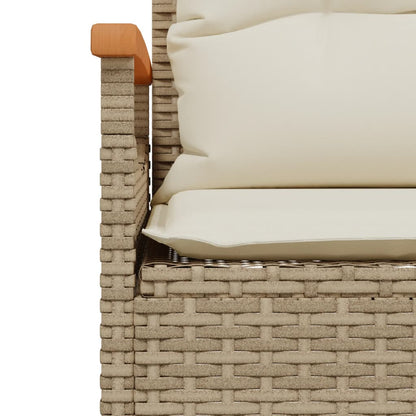 Banc de jardin avec coussins 116x62,5x74 cm poly rotin beige