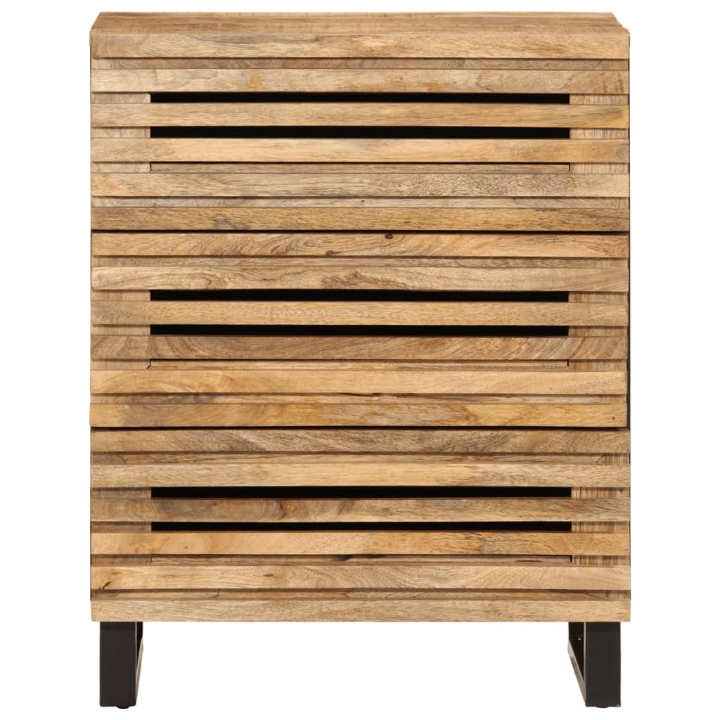 Sideboard 2 Stk. 60x34x75 cm Raues Massivholz Mango