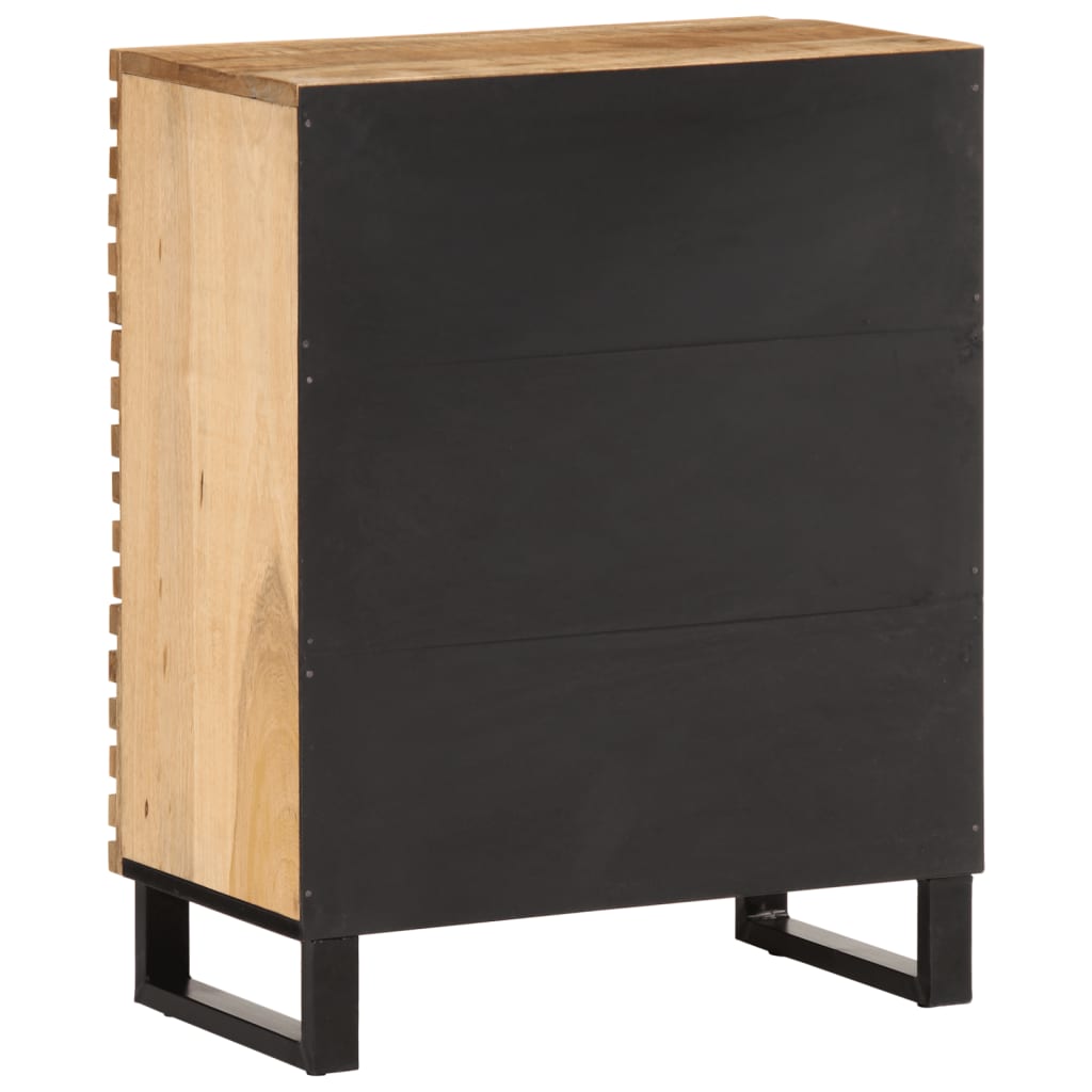 Sideboard 2 Stk. 60x34x75 cm Raues Massivholz Mango