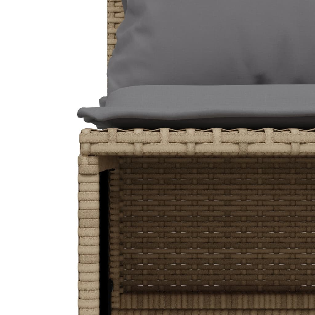 5-tlg. Garten-Sofagarnitur mit Kissen Beige Poly Rattan