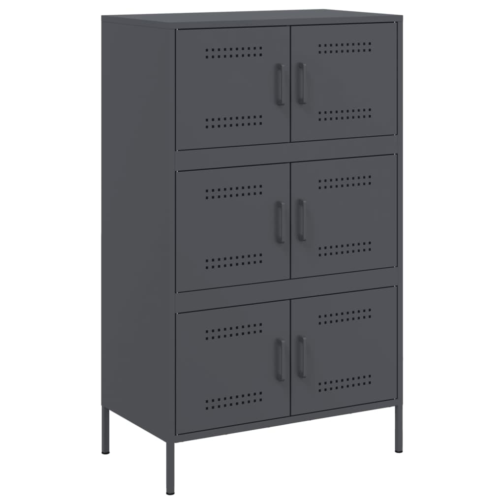 Buffet haut anthracite 68x39x113 cm en acier