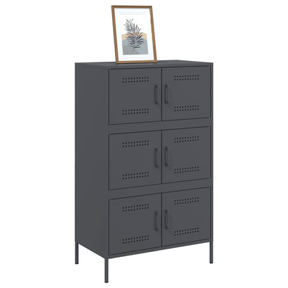 Buffet haut anthracite 68x39x113 cm en acier