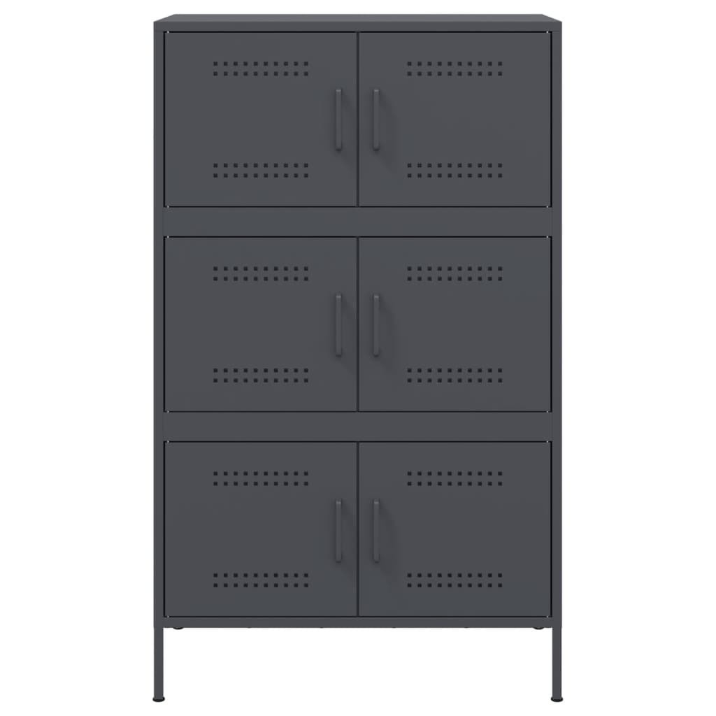 Buffet haut anthracite 68x39x113 cm en acier