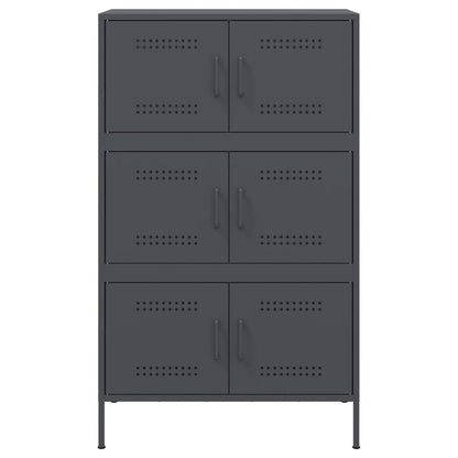 Buffet haut anthracite 68x39x113 cm en acier