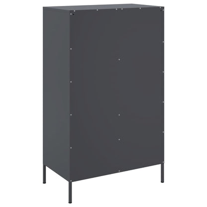 Buffet haut anthracite 68x39x113 cm en acier