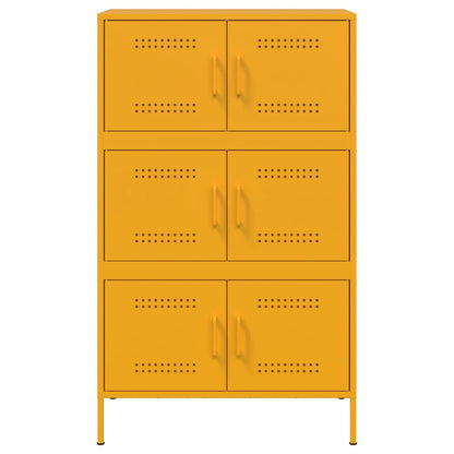 Buffet haut jaune moutarde 68x39x113 cm en acier