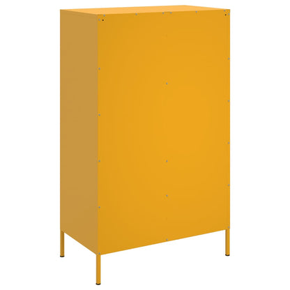 Buffet haut jaune moutarde 68x39x113 cm en acier