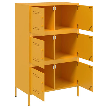 Buffet haut jaune moutarde 68x39x113 cm en acier