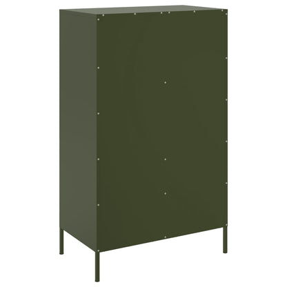 Buffet haut vert olive 68x39x113 cm en acier