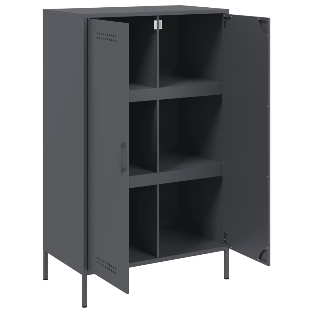 Highboard Anthrazit 68x39x113 cm Stahl