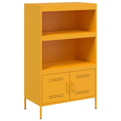 Buffet haut jaune moutarde 68x39x113 cm en acier