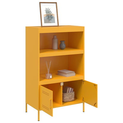 Buffet haut jaune moutarde 68x39x113 cm en acier