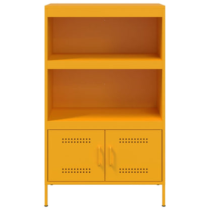 Buffet haut jaune moutarde 68x39x113 cm en acier