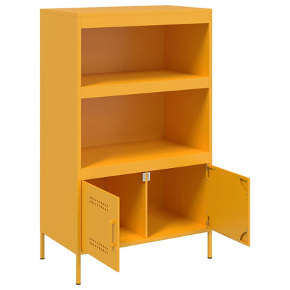 Buffet haut jaune moutarde 68x39x113 cm en acier