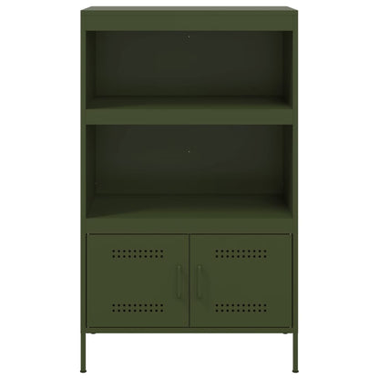 Buffet haut vert olive 68x39x113 cm en acier