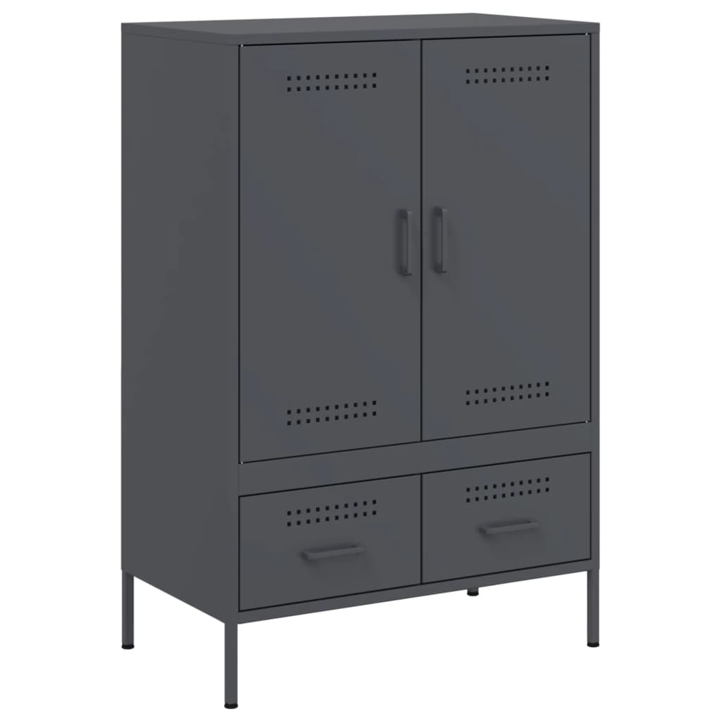 Buffet haut anthracite 68x39x101,5 cm en acier laminé à froid