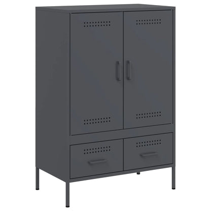 Buffet haut anthracite 68x39x101,5 cm en acier laminé à froid