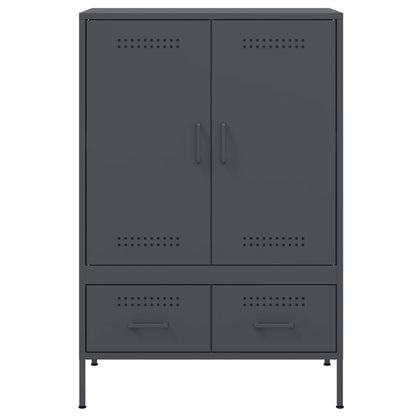 Buffet haut anthracite 68x39x101,5 cm en acier laminé à froid