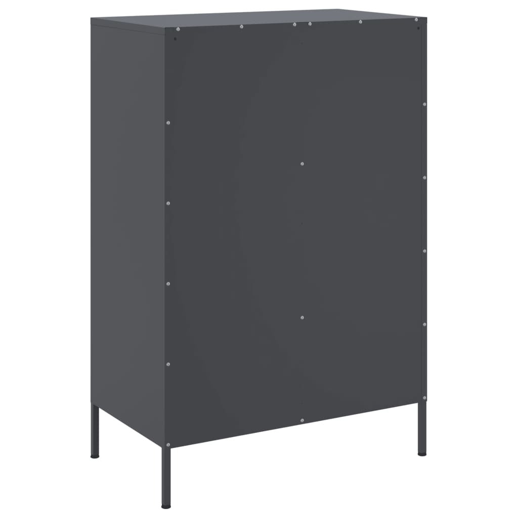 Buffet haut anthracite 68x39x101,5 cm en acier laminé à froid