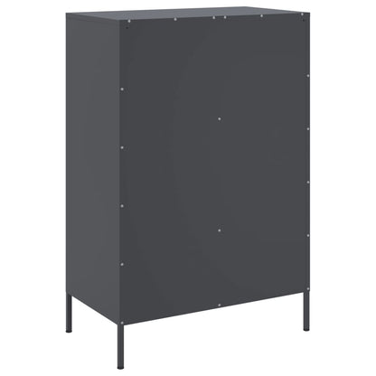 Buffet haut anthracite 68x39x101,5 cm en acier laminé à froid