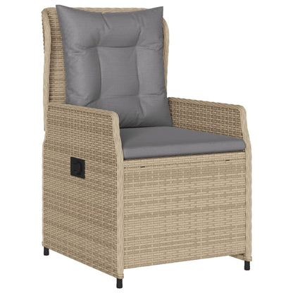 3-tlg. Bistro-Set mit Kissen Beige Poly Rattan