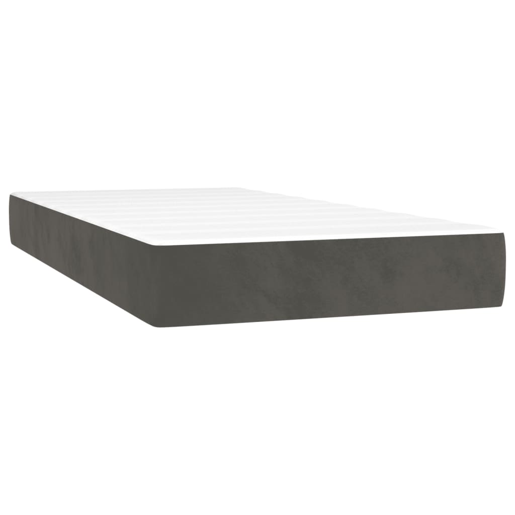 Boxspringbett mit Matratze & LED Dunkelgrau 120x190 cm Samt