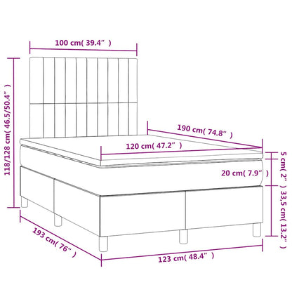 Boxspringbett mit Matratze & LED Dunkelblau 120x190 cm Samt