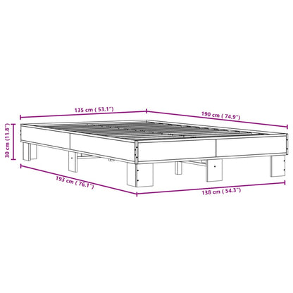 Bettgestell Schwarz 135x190 cm Holzwerkstoff und Metall