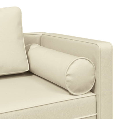 Chaiselongue mit Kissen Creme Kunstleder