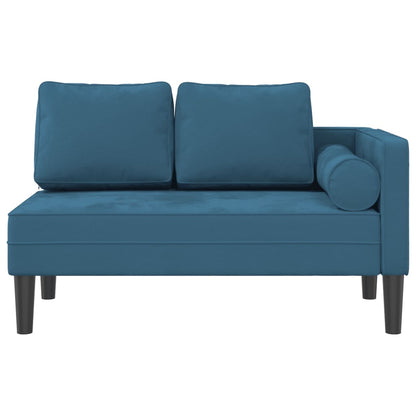 Chaiselongue mit Kissen Blau Samt