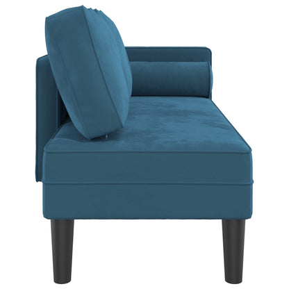 Chaiselongue mit Kissen Blau Samt