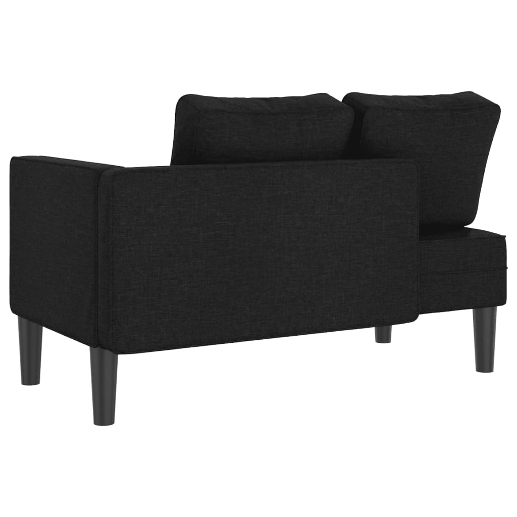 Chaiselongue mit Kissen Schwarz Stoff