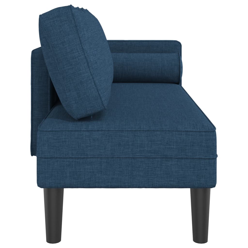 Chaiselongue mit Kissen Blau Stoff