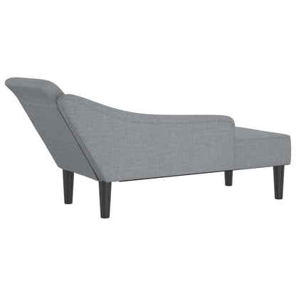 Chaiselongue mit Kissen Hellgrau Stoff