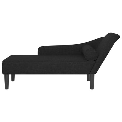 Chaiselongue mit Kissen Schwarz Stoff