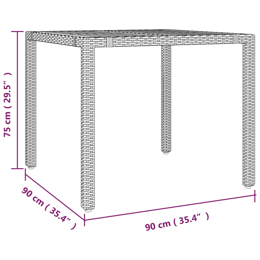 3-tlg. Garten-Bistro-Set mit Kissen Beige Poly Rattan