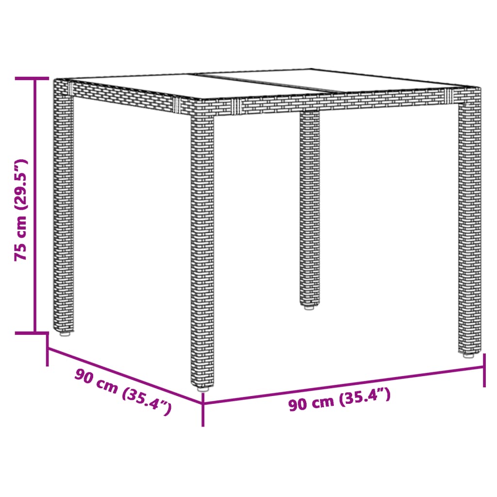 3-tlg. Garten-Bistro-Set mit Kissen Schwarz Poly Rattan