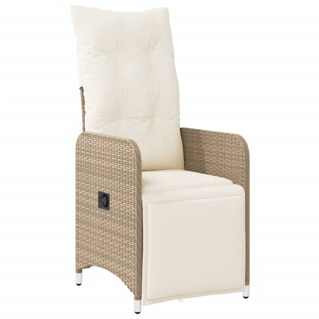 3-tlg. Garten-Bistro-Set mit Kissen Braun Poly Rattan