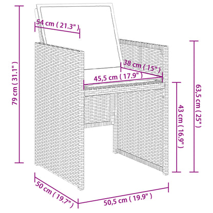 13-tlg. Garten-Essgruppe mit Kissen Beigemischung Poly Rattan