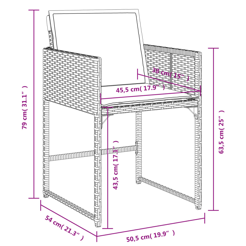 13-tlg. Garten-Essgruppe mit Kissen Beigemischung Poly Rattan