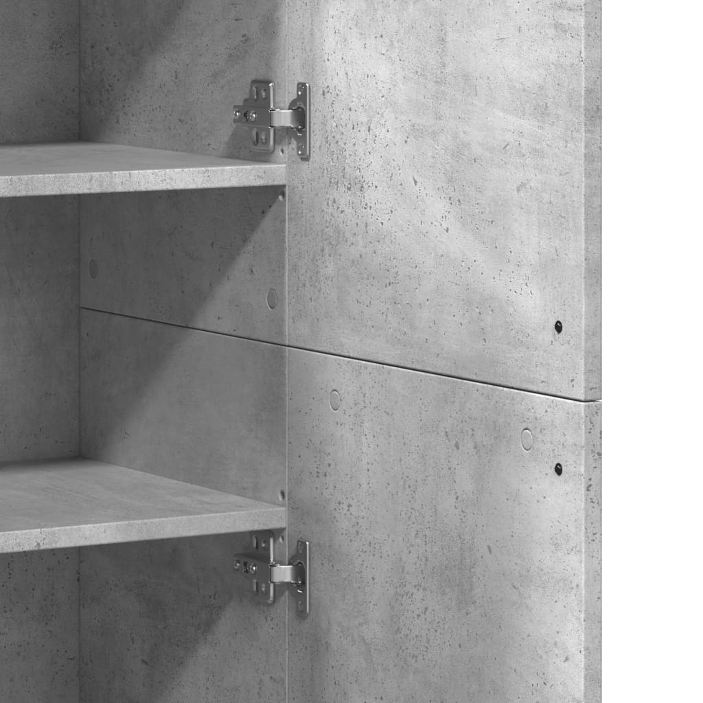 Alacena hormigón gris 80x35x180 cm de madera