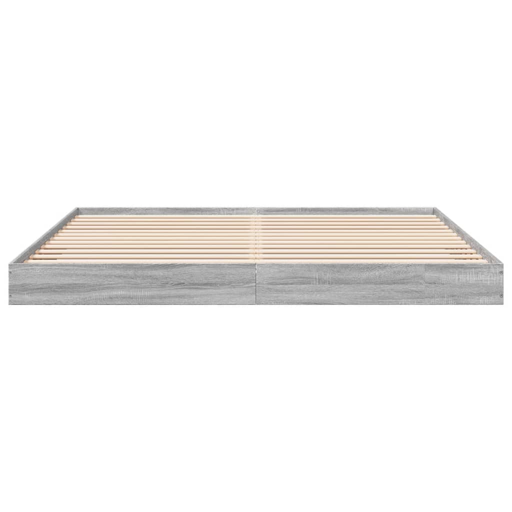 Bettgestell Grau Sonoma 200x200 cm Holzwerkstoff