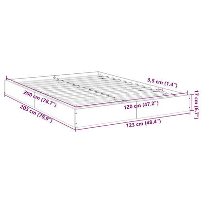 Bettgestell Betongrau 120x200 cm Holzwerkstoff