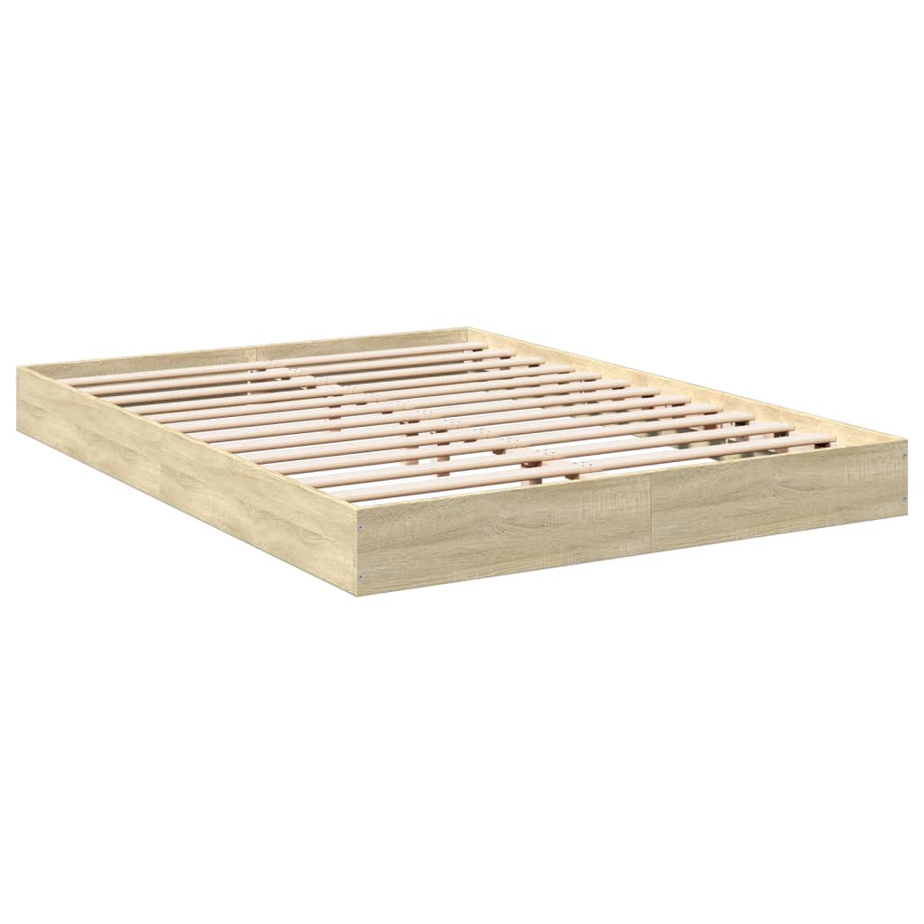 Bettgestell Sonoma-Eiche 135x190 cm Holzwerkstoff