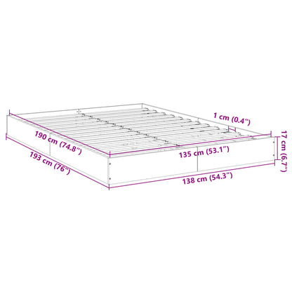 Bettgestell Sonoma-Eiche 135x190 cm Holzwerkstoff