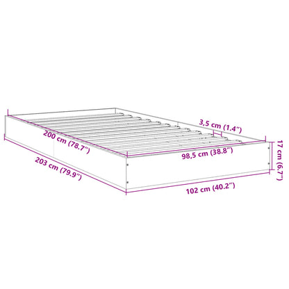 Bettgestell Betongrau 100x200 cm Holzwerkstoff